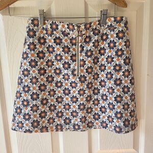 Abercrombie & Fitch Floral Skirt S Orange and Blue